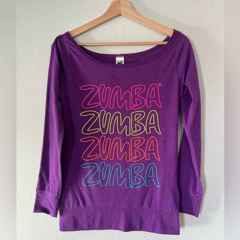 Zumba Long-sleeve off-the-shoulder shirt. Size XS.